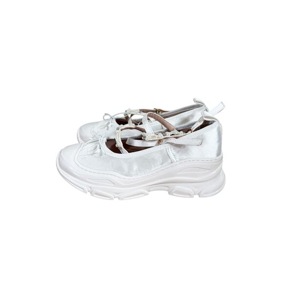 DOUBLE STANDARD BALLET SNEAKERS WHITE WITH PEARLS - Picture 5 of 7